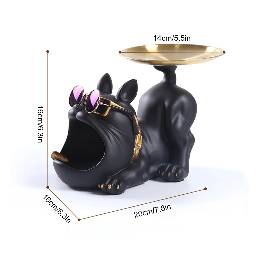 NEW Fortune Crown Big Mouth Cat Entrance Key Storage Tray Decorative Ornament, Light Luxury Housewarming Gift Sculpture