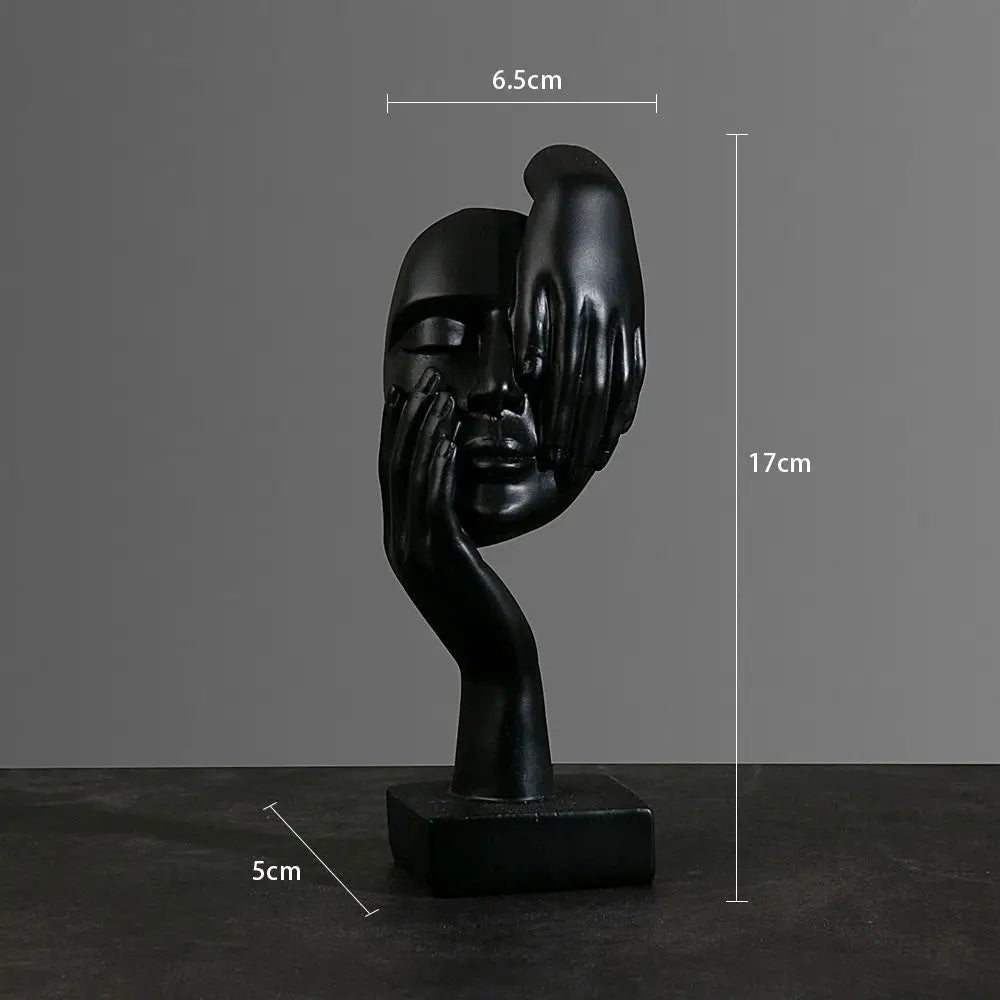Nordic Resin Abstract Statue Desktop Ornaments Sculpture Figurines Face Character Light Luxury Art Crafts Office Home Decor