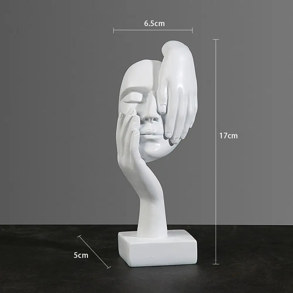Nordic Resin Abstract Statue Desktop Ornaments Sculpture Figurines Face Character Light Luxury Art Crafts Office Home Decor